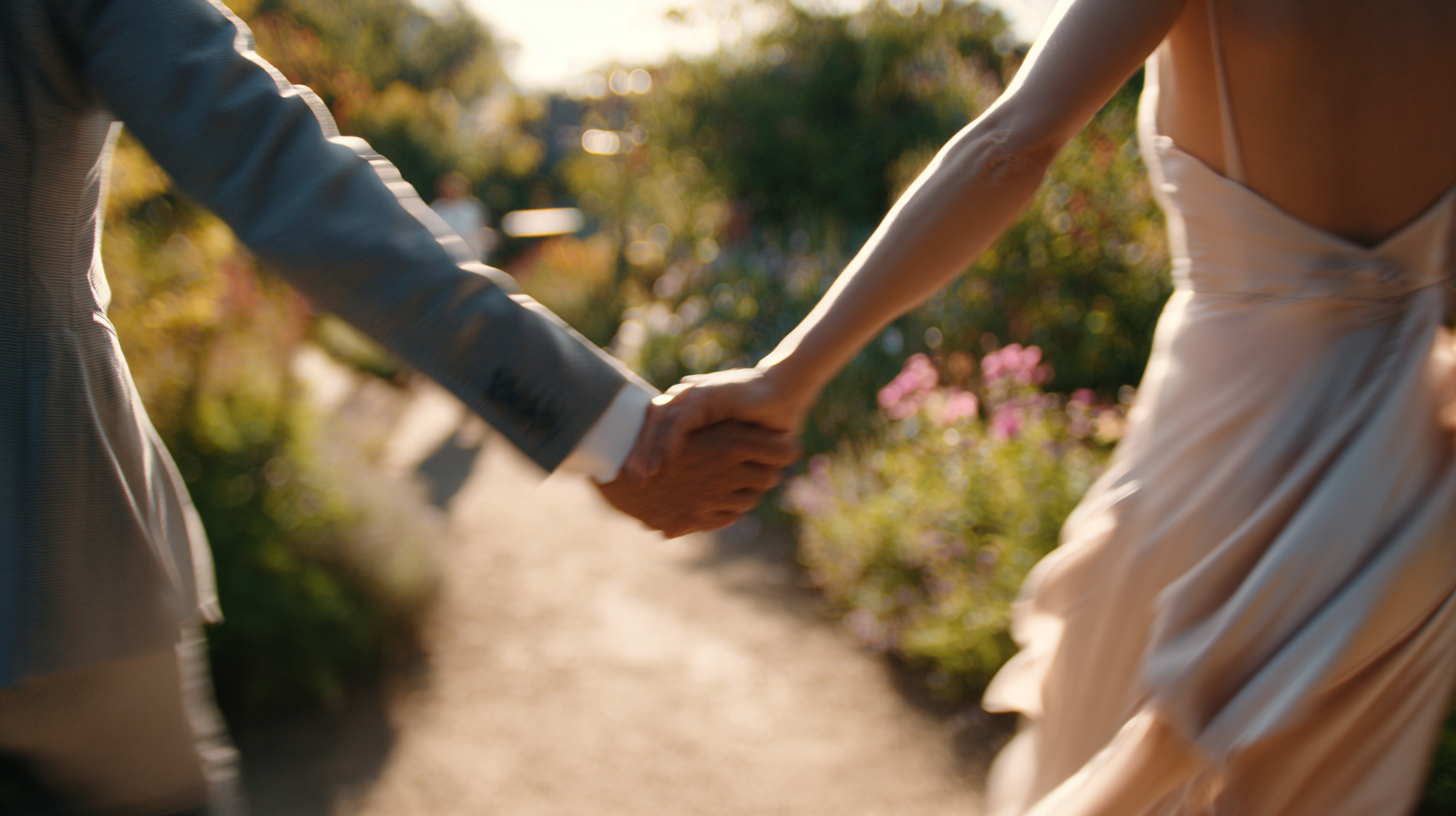 Paar auf dem Weg – freie Trauung im Münsterland